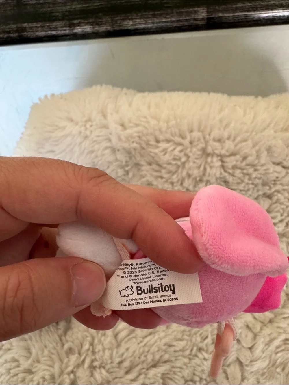 Source Unknown Pink Plush Character Clip-On Charm my melody